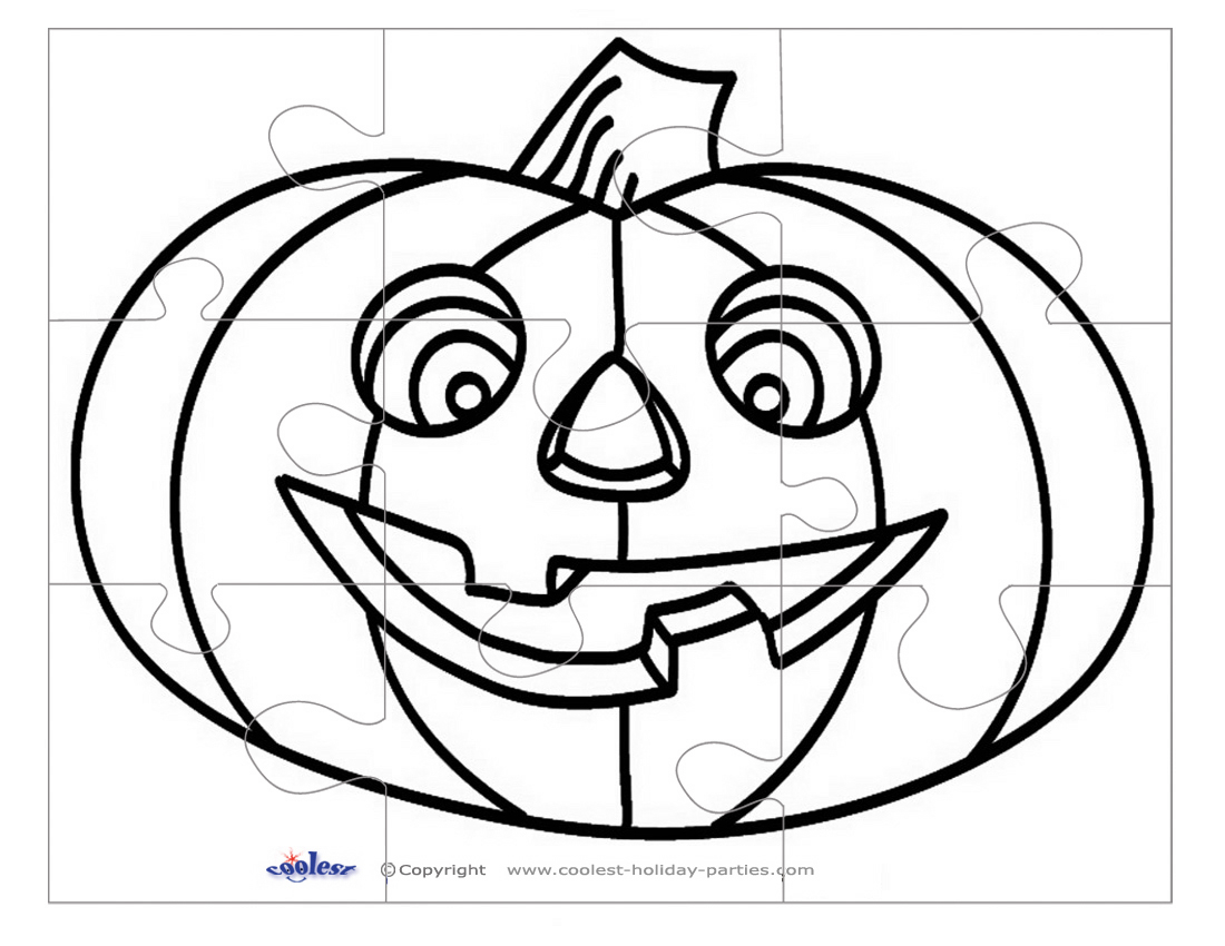 Printable B W Pumpkin 1 Large Piece Puzzle Coolest Free Printables