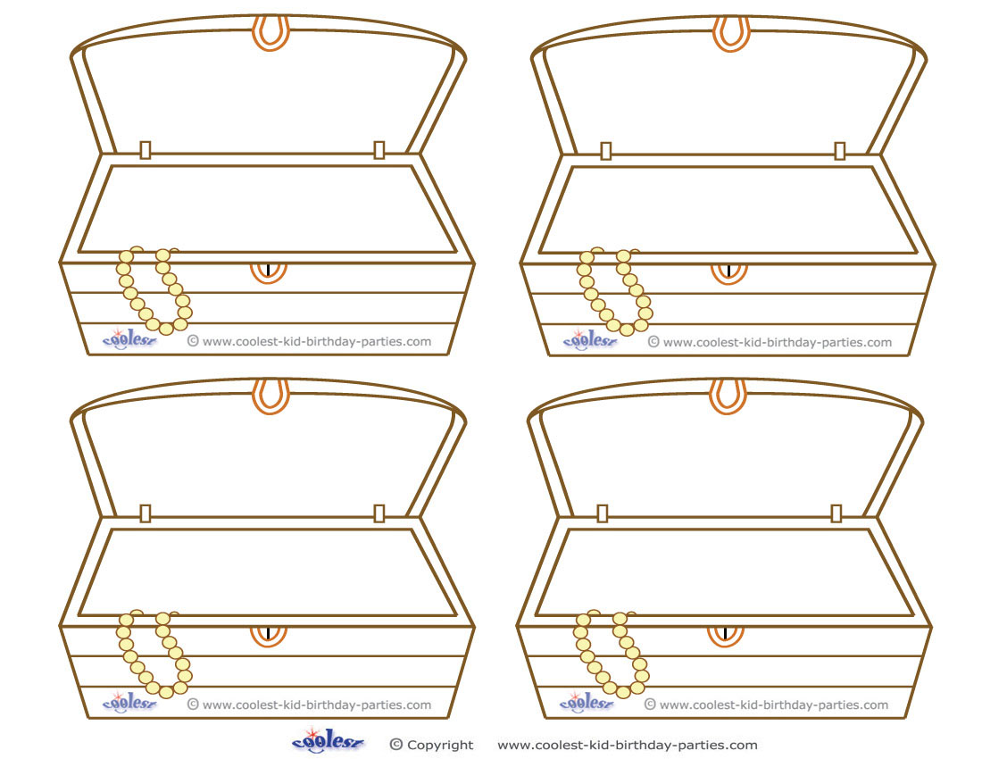 Foldable Printable Treasure Chest Template